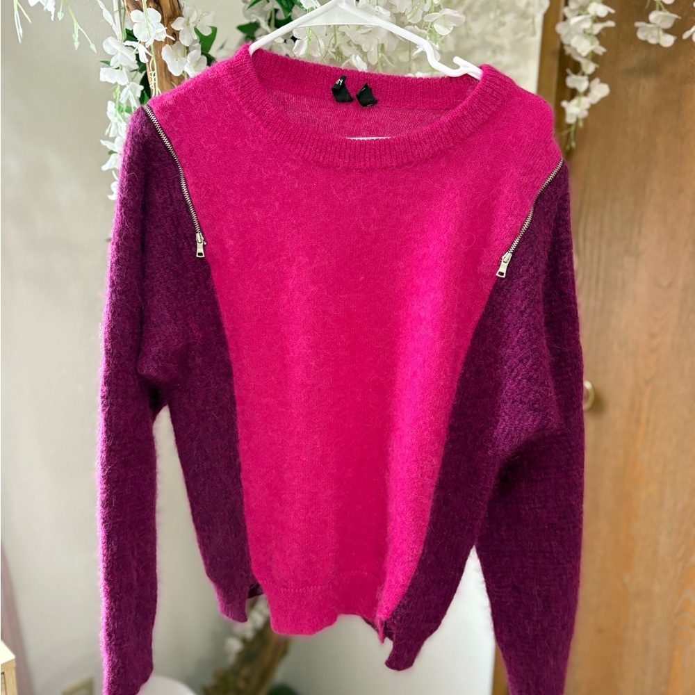 EDUN Fuchsia and Plum Women's Sweater Mohair & Alpaca sweater